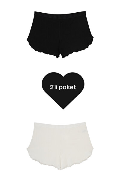 grab me Grabme Lounge Shorts - 2-Pack - Black, White