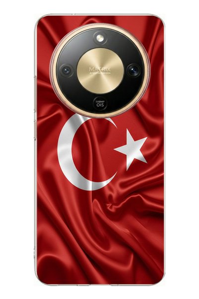 TechTree حافظة سيليكون مطبوعة عليها العلم التركي متوافقة مع هاتف Honor Magic ...