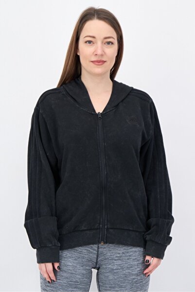 adidas Women Sportswear Fit Long Sleeve Outdoor Full Zip Hoodie, Black