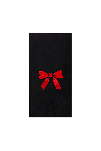 Story 33x33 cm Kırmızı Varak Fiyonk Kurdele Desenli 16'lı Siyah Renkli Kağıt ...