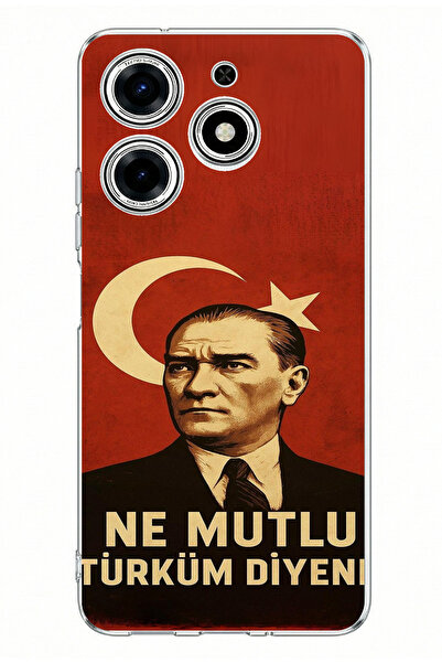 TechTree حافظة سيليكون مطبوعة بعلم تركيا السعيدة متوافقة مع هاتف Tecno Spark ...