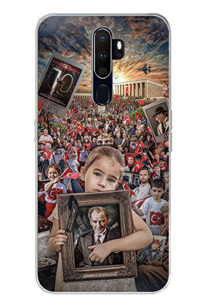 TechTree حافظة سيليكون مطبوعة متوافقة مع هاتف أوبو A5/A9 2020 من أتاتورك أنيم...