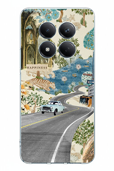 TechTree حافظة سيليكون مطبوعة بالزهور الخضراء متوافقة مع هاتف Redmi Note 15 P...