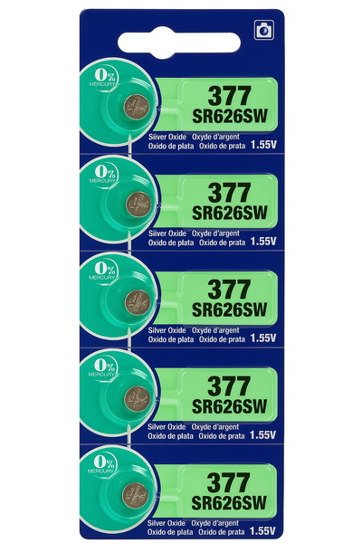 MURATA بطارية ساعة من أكسيد الفضة 377 SR626SW 1.55 فولت - بطارية زر طويلة الأ...