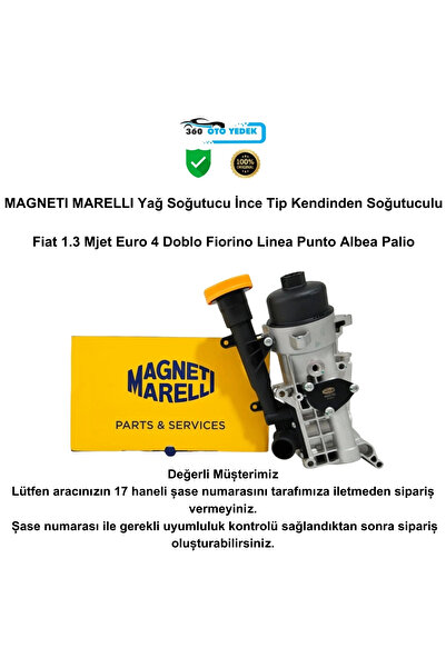 MAGNETTİ MARELLİ 359001603170 Yağ Soğutucu Fiat 1.3 Mjet Euro 4 Doblo Fiorino...
