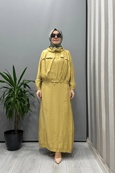 MissWhence Zippered Silk Linen Set Yellow 37200