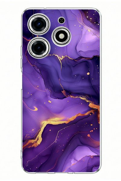 TechTree Tecno Spark 10 Pro Compatible Amethyst Stone Purple Marble Printed S...