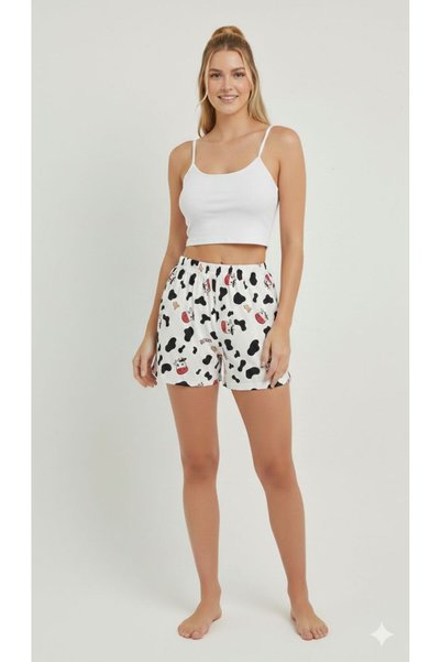 PEMBİŞ HOMEWEAR Mylo Cow Askılı Şort Takımı