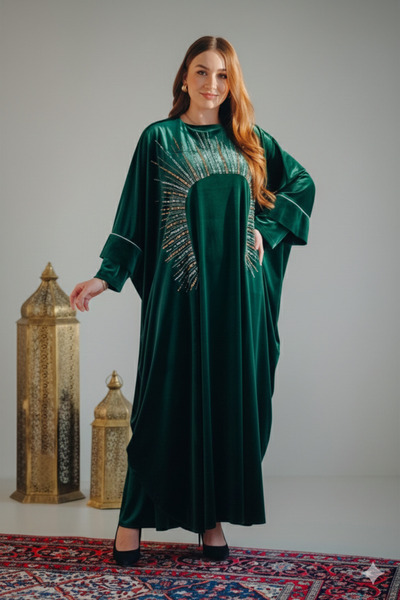 Marvella By Rasha 2 piece Sun Shine velvet Abaya