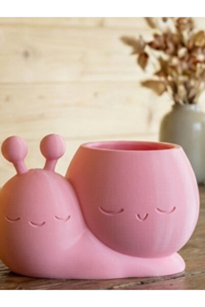 Gülen Yüzlü Salyangoz Çocuk Odası ve Masaüstü Düzenleyici - Çok Amaçlı Organizer Pembe