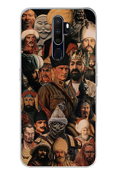 TechTree حافظة سيليكون مطبوعة بتصميم تركي كبير متوافقة مع هاتف أوبو A5/A9 2020