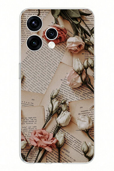 TechTree حافظة سيليكون مطبوعة بتصميم ورود الصحف القديمة متوافقة مع OPPO Reno ...