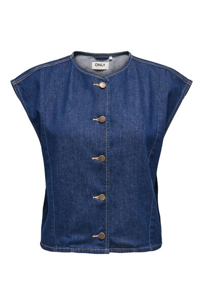 ONLY Onlsadie Sl Dnm Waistcoat Gen Women's White Vest - 15363629