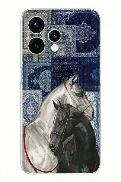 TechTree حافظة سيليكون متوافقة مع OPPO Reno 15 - Reno 15F بنمط السجادة الزرقا...