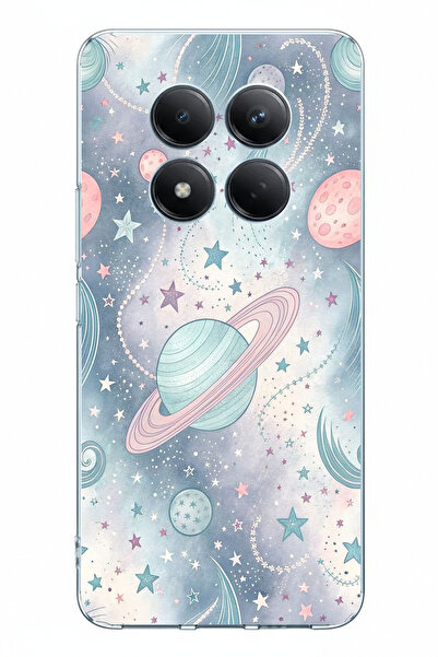 TechTree حافظة سيليكون ناعمة ملونة مطبوعة عليها كواكب متوافقة مع هاتف Redmi N...