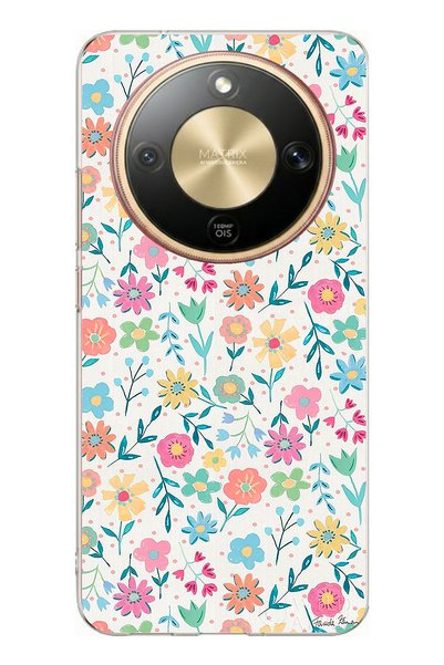 TechTree حافظة سيليكون مطبوعة بالزهور المزخرفة متوافقة مع هاتف Honor Magic 8 ...