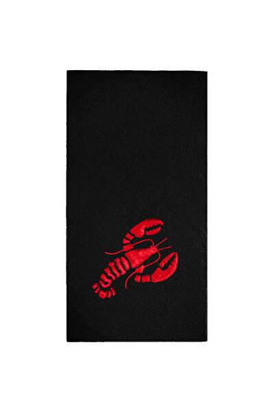 Story مناديل ورقية سوداء اللون مقاس 40x40 سم بنمط جراد البحر البحري، 16 قطعة،...