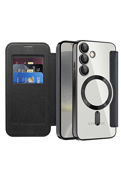 Techsuit Husă tip carte SmartMag pentru Samsung Galaxy S24 Plus, neagră