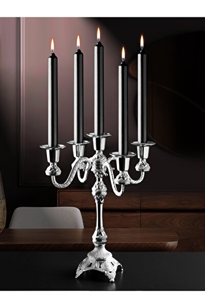 Elen 5 KOLLU DEKORATİF METAL ŞAMDAN – 29 CM | ŞIK & KLASİK TASARIM