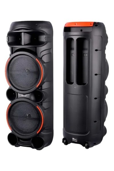 Generic Kts-2058 Wireless Portable Karaoke Speaker - Dual 8"