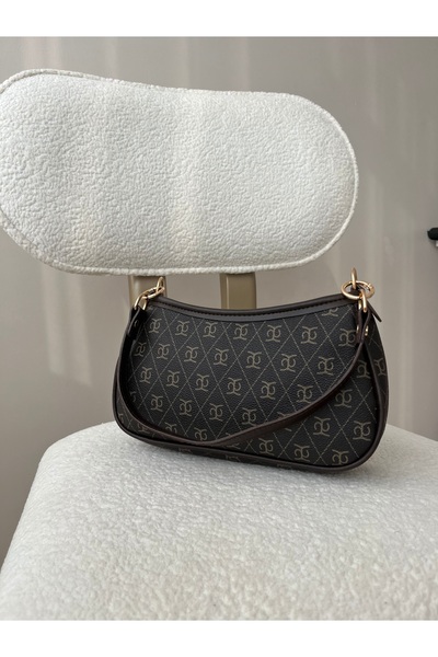 VELORELLA Farme monogram koyu kahve baget ve çapraz çanta