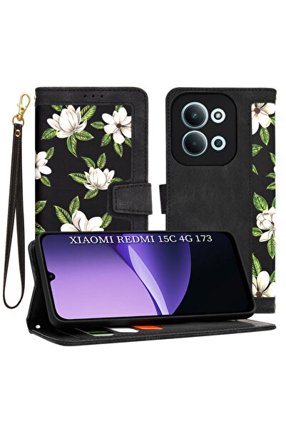 Techsuit Husă personalizată pentru fete Xiaomi Redmi 15C 4G FlipCraft, neagră