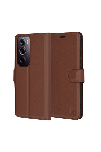 Techsuit Oppo Reno 12 Pro Leather Folio, brown