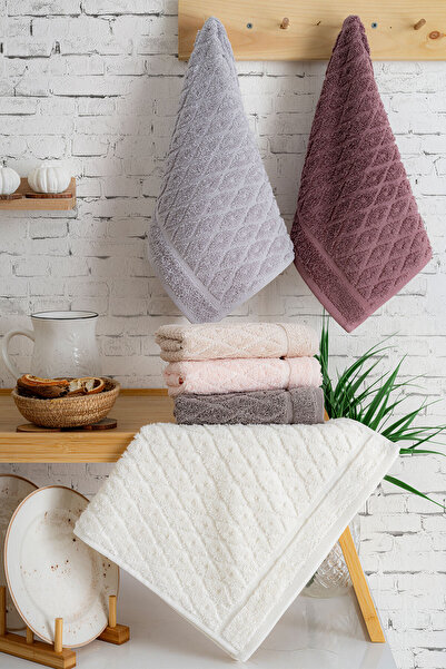 Bikaya Home Nurpak 50X90 cm Fulya Hand Towel Set |   6 Pieces |   100% Cotton...