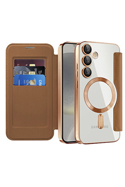 Techsuit Husă SmartMag pentru Samsung Galaxy S24 Plus, maro