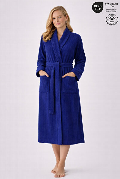 Ellaline Prugasto Ženski kućni ogrtač 100% pamuk Sertifikovan 1 komad, kućni ...