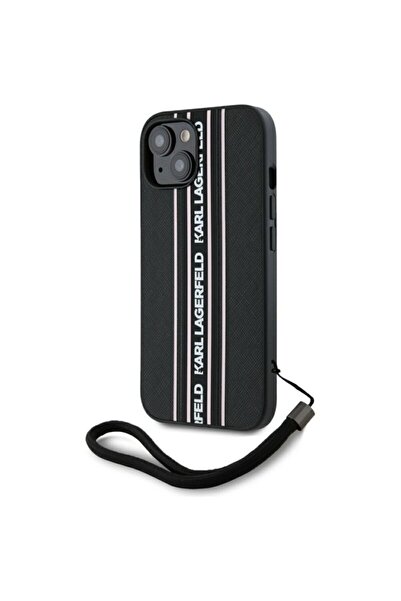 Karl Lagerfeld Saffiano Athleisure Stripes Cord Case for iPhone 15
