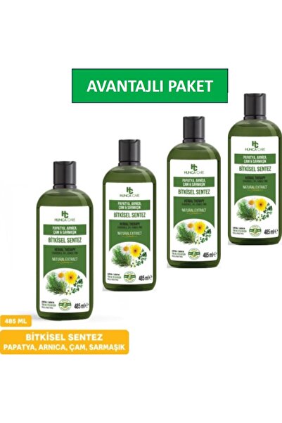 Hunca Care Herbal Shampoo with Chamomile, Arnica, Pine and Ivy, 485 ml X 4 Pack