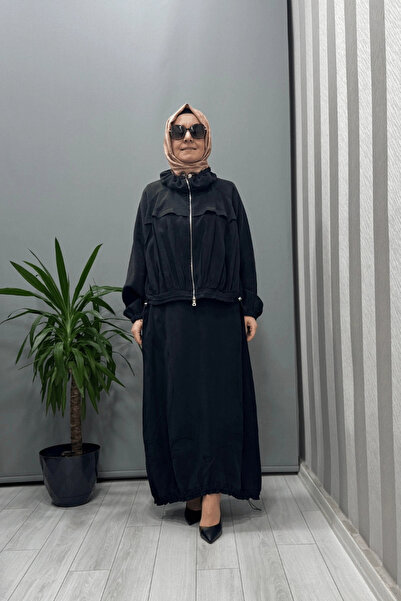 MissWhence Zippered Silk Linen Set Black 37200