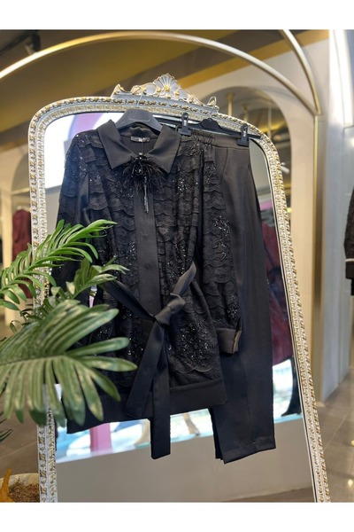 my312 - DANTELLİ BROŞLU TAKIM