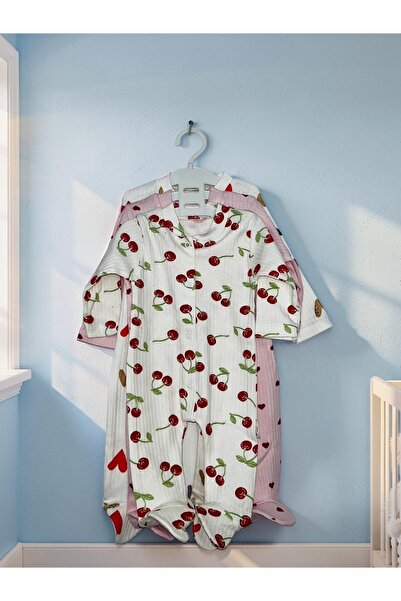 TREND 3'lü Saf Pamuklu desenli bebek tulumu 1-3-6 aylık