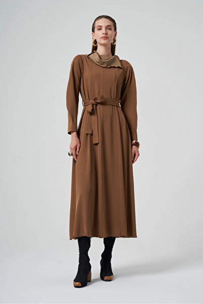 MissWhence Zipper Detailed Dress Camel 38803