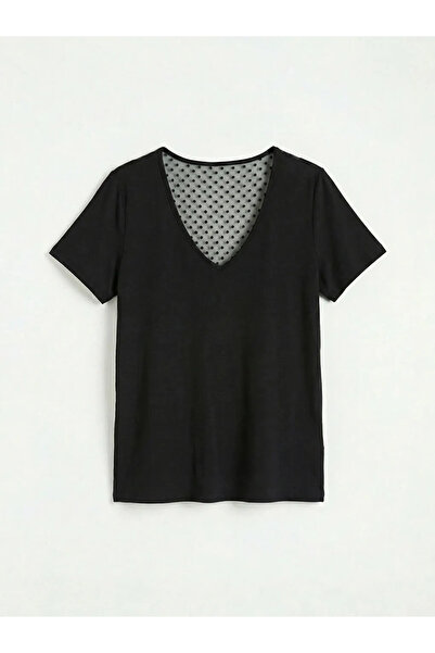 LC Waikiki Lcw Dream Black V-Neck Polka Dot Women's Pajama Set