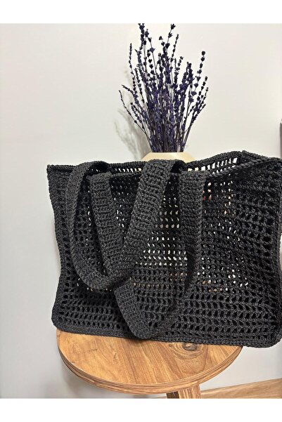 Sk handmade Kadin el yapımı fileli plaj cantasi büyük boy