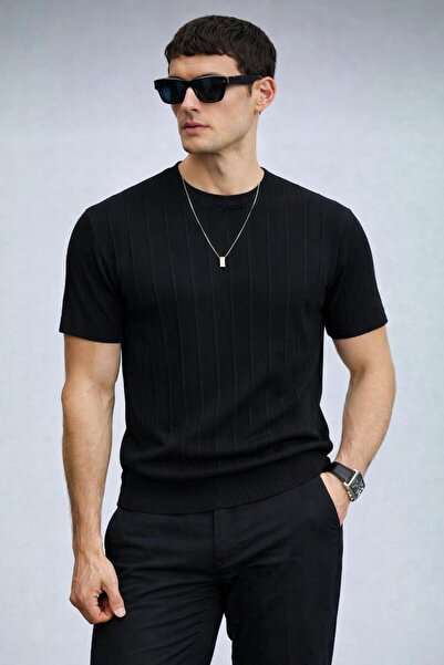 Lufian Erkek Bisiklet Yaka Kısa Kollu Yazlık Triko Tişört