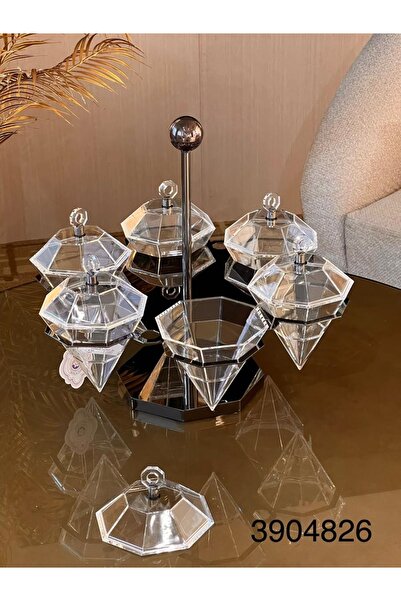 Louvre Sweets or nuts carrier, 6 compartments, titanium