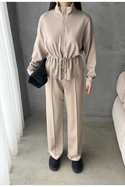 Makarina Women's Modal Fabric Cardigan Track Pants Set