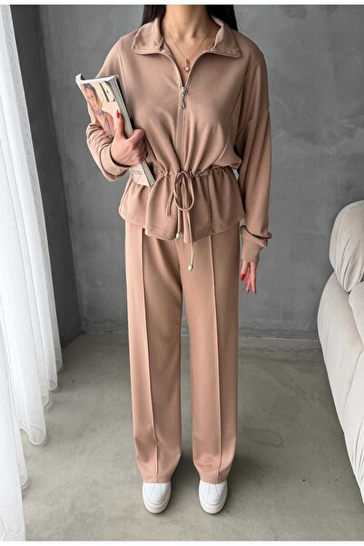 Makarina Women's Modal Fabric Cardigan Track Pants Set