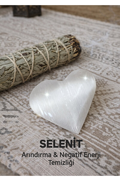 fırsatlar diyarı Kalp Selenit Taşı – Doğal Selenit Mini Kalp - Enerji Temizle...