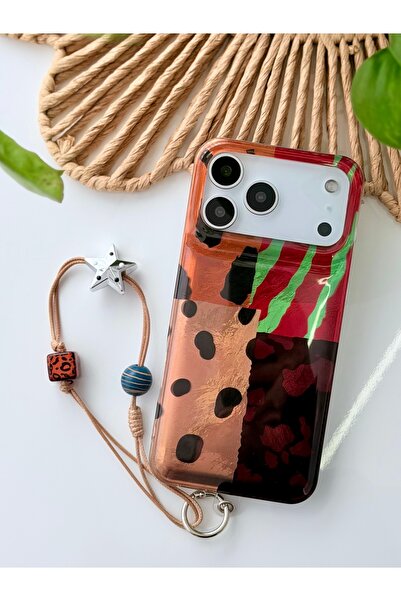 Go Aksesuar Iphone 17 Promax Uyumlu Shine Charm Leopar Tasarımlı Oyuncaklı Es...