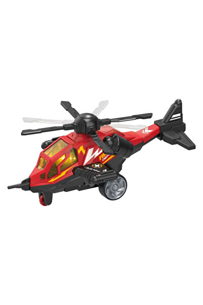 Leno Friction Helicopter Toy With Light & Sound - Red