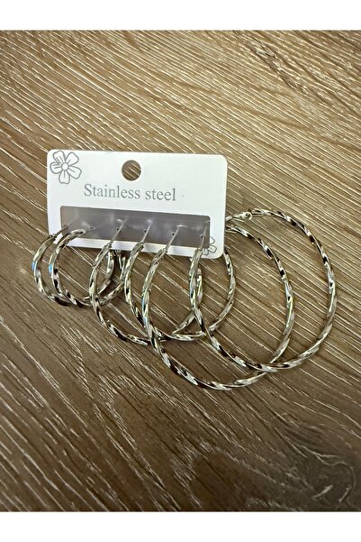 stainless steell ÇELİK GÜMÜŞ RENK YUVARLAK DESENLİ MODEL 6 LI KÜPE SETİ
