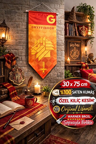TOYFEST Harry Potter Gryffindor Sword Cut Pennant 30X75 cm 100% Satin License...