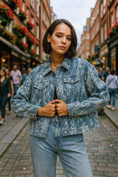 Divin store Blunge jacket with lace embroidery and pearls