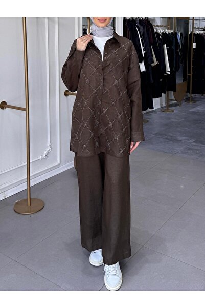 Ghisa İŞLEMELİ KETEN TAKIM