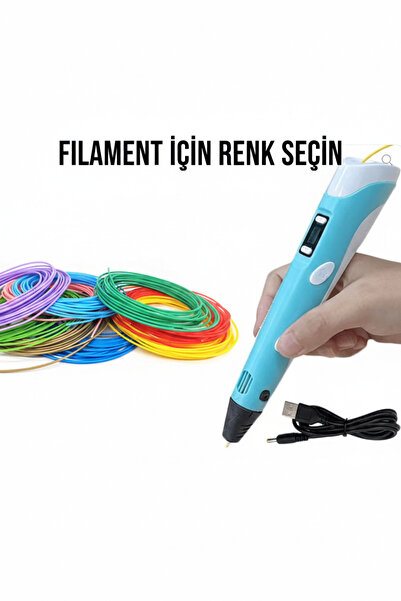 sfs elektrik filament + çizme kalemi 3D Printing Pen Şekillendirici Kalem